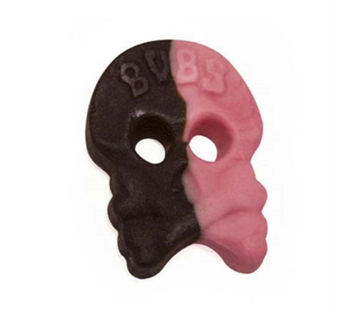 Raspberry Licorice Bubs Foam Skull – Karameller